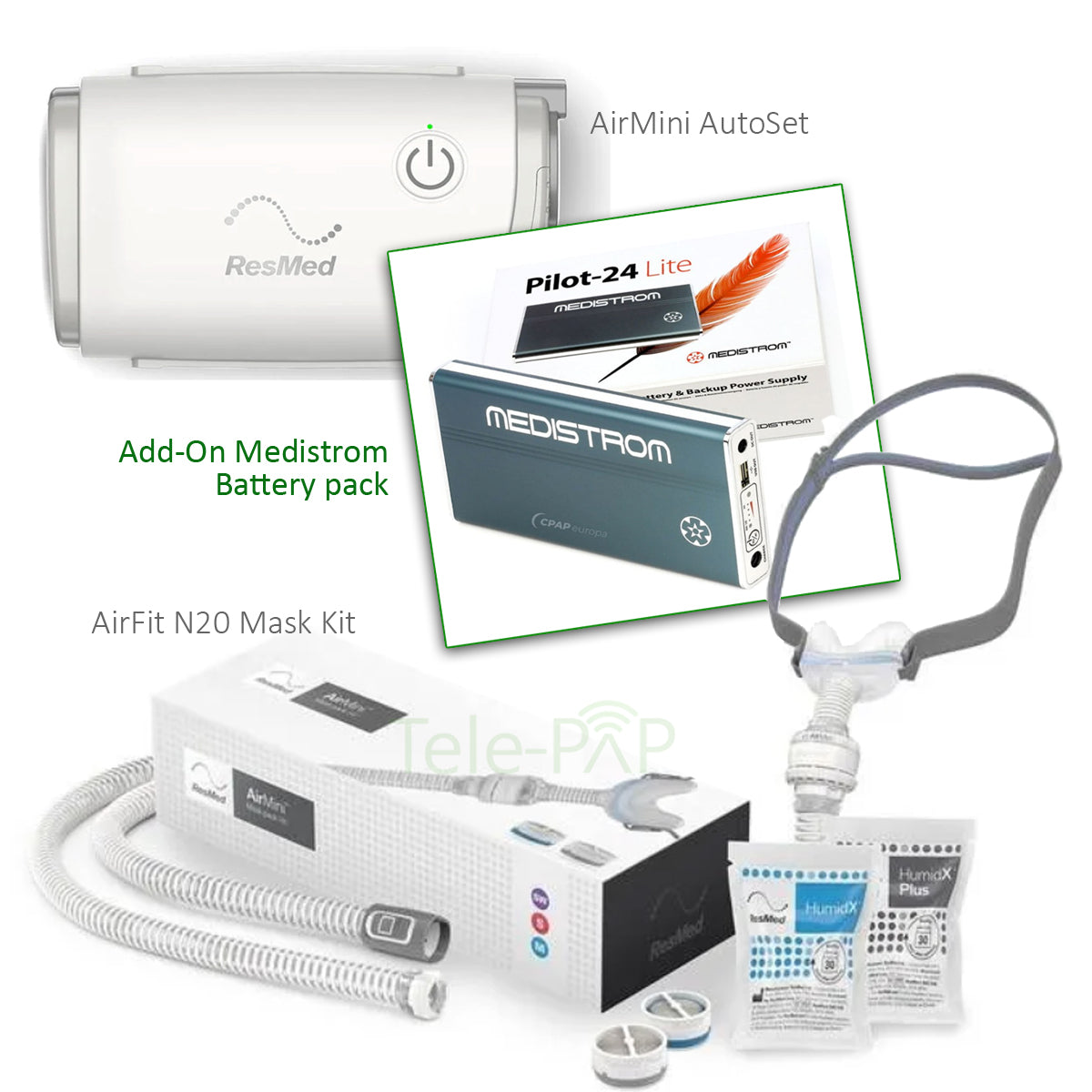 ResMed AirMini AutoSet Bundle with AirFit N30 Cradle Mask