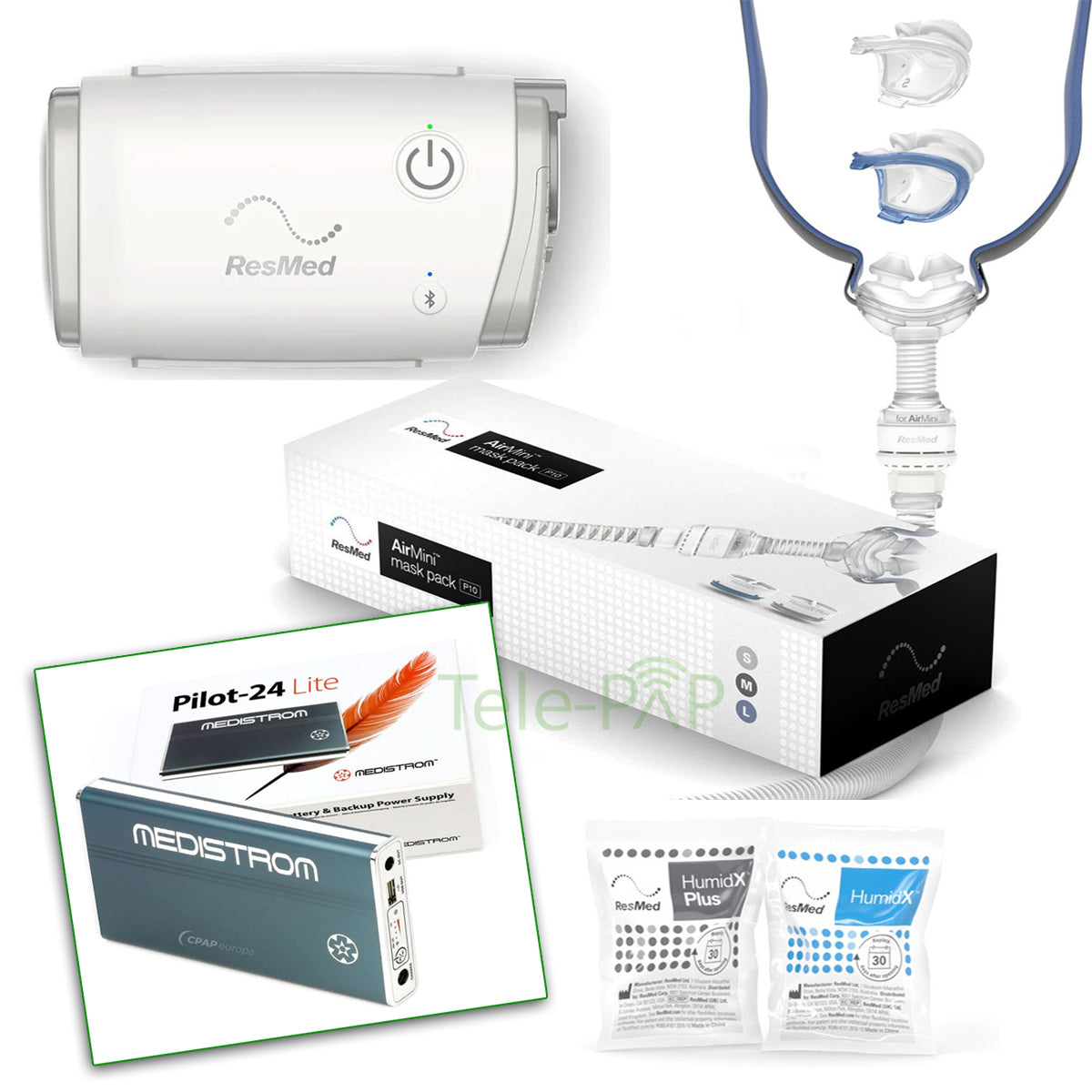 ResMed AirMini AutoSet with AirFit P10 Nasal Pillow Mask