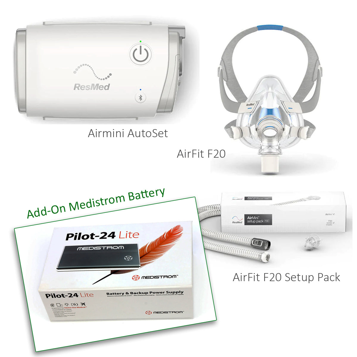 ResMed AirMini AutoSet with Airfit F20 Full Face Mask